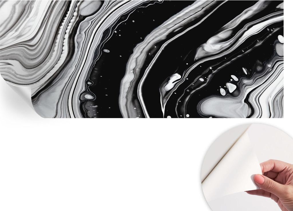 Selbstklebende Wandtapete - Dekorative Tapete für Wohnzimmer - Klebefolie für Wandbilder - Tapetenfolie für Wanddekoration - 208x146 cm - Monoch...