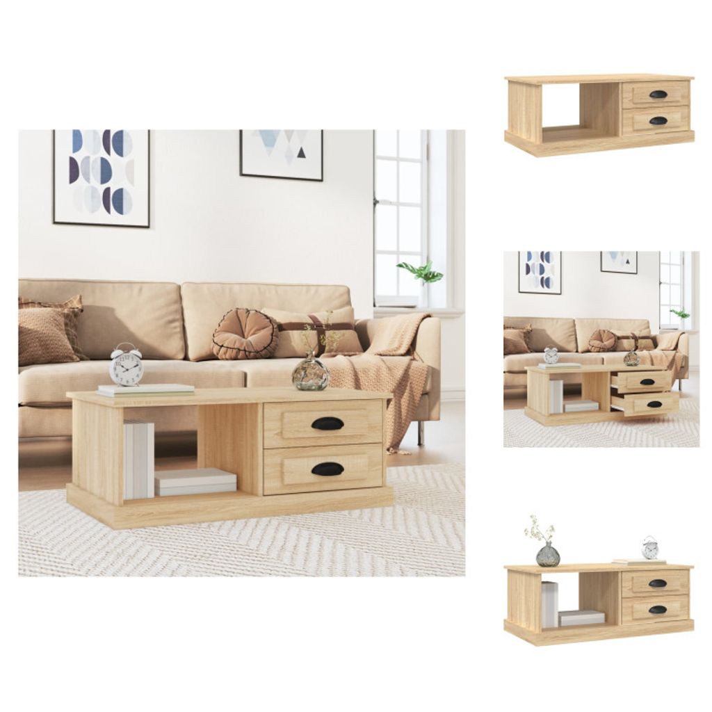 vidaXL Couchtisch Sonoma-Eiche 90x50x35 cm Holzwerkstoff - Couchtische