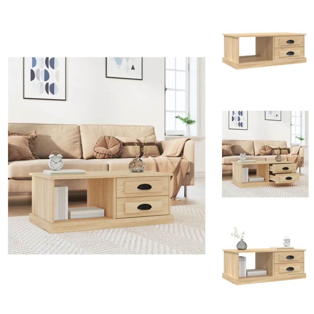 Tavolino Artigianale Sonoma vidaXL 90x50x35 cm - Legno Qualità