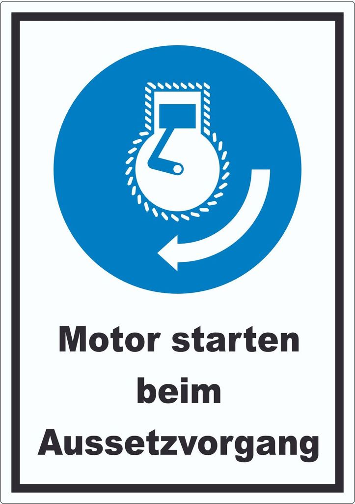 Motor starten beim Aussetzvorgang Aufkleber A9 (37x52mm)