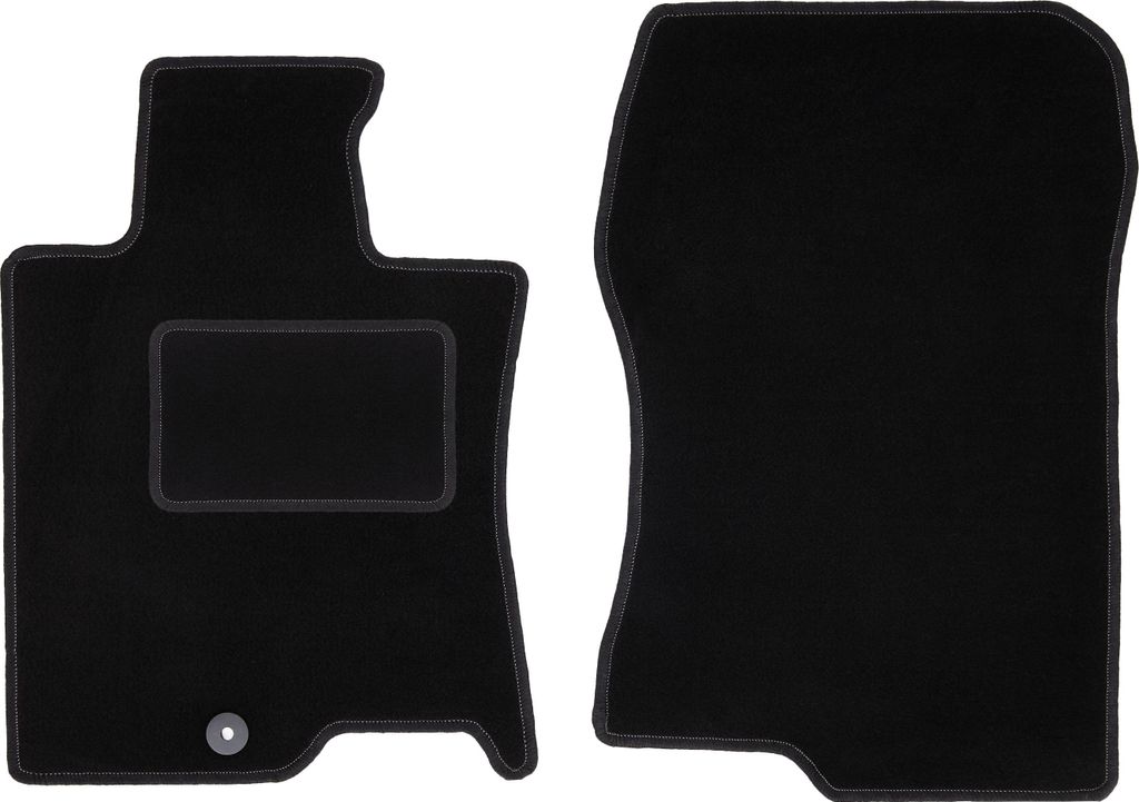 Velours-Fußmatten Vorne passend für Honda Accord VIII (Limousine, Kombi, Tourer, Bj. 2008-2015) – schwarz, passgenau, mit Befestigungen set 2 S...