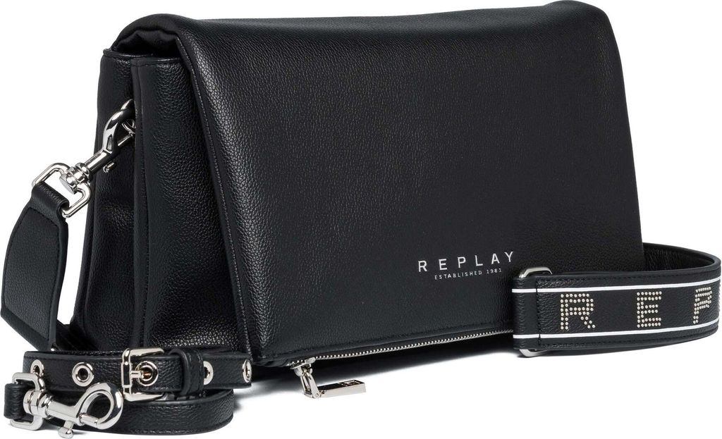 REPLAY Damen Schultertasche FW3081 Lederimität Schwarz Produktbild 
