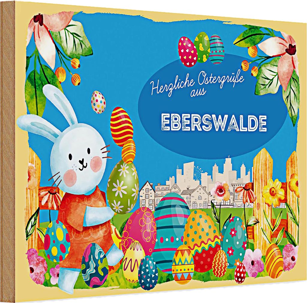 Holzschild Ostern Ostergrüße 30x20cm EBERSWALDE