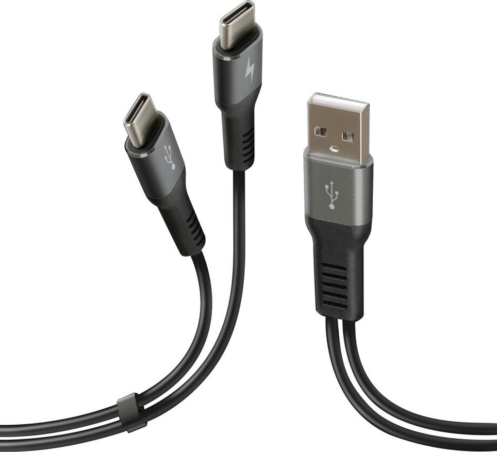 Kabel Lampa mit zwei Steckern, USB Stecker-Typ-C - 100 cm - Schwarz