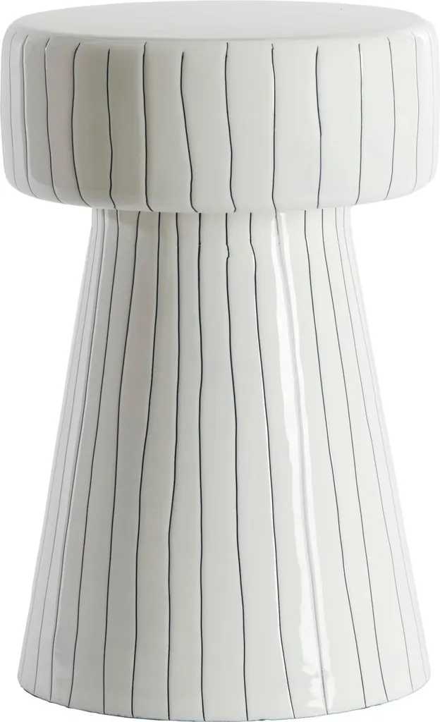 Petite table d'appoint Dakwa bicolore blanc brillant et noir Ø29x47 cm