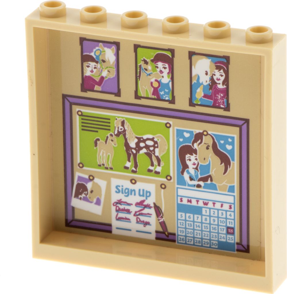 1x Lego Panele 1x6x5 beige Sticker Pferde Bilder Kalender Produktbild 