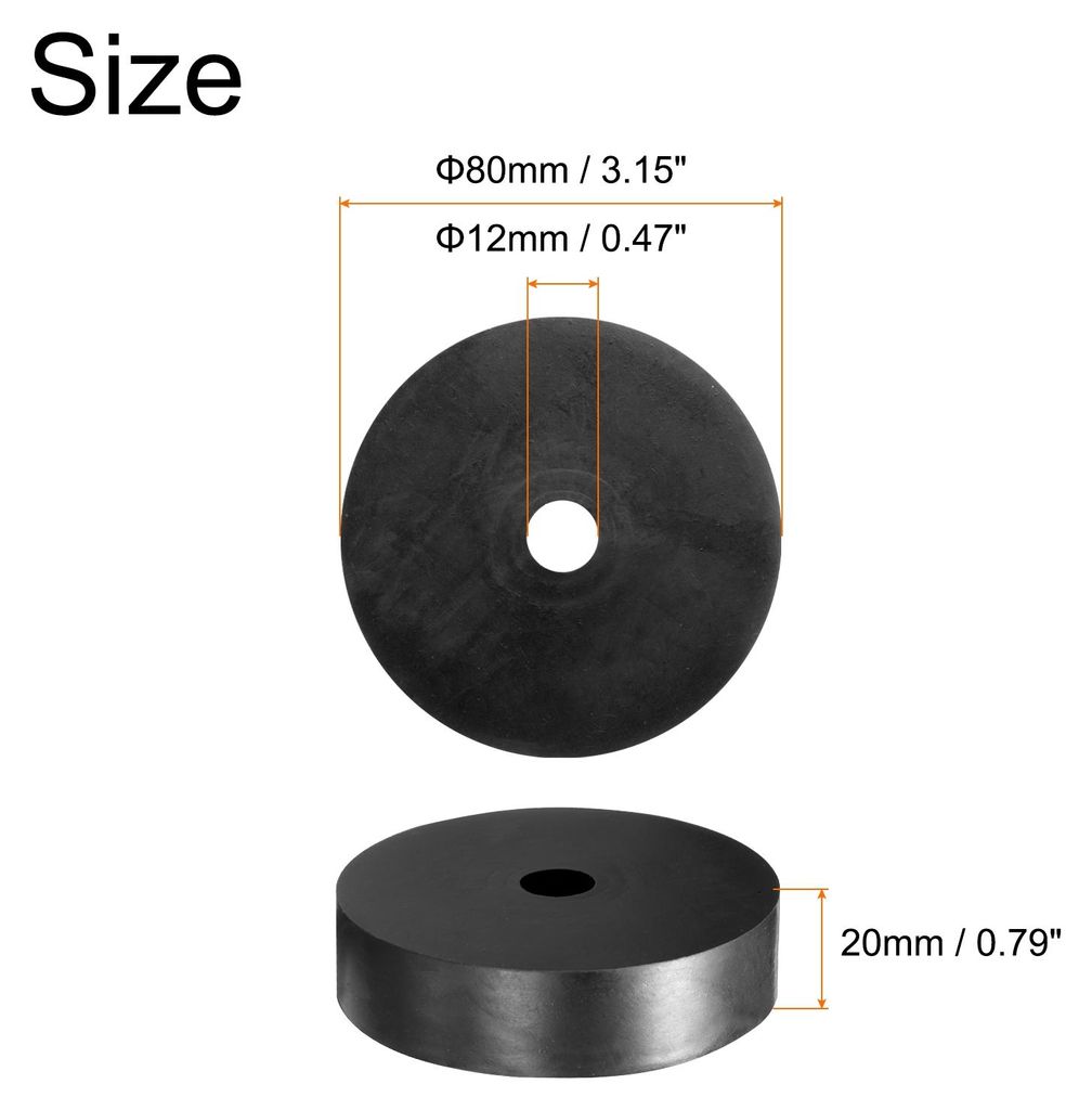 4 Stš¹ck Gummi Unterlegscheiben Gummispacer Distanzhš¹lsen 80mm OD 12mm ID 20mm H?he Runde Antivibrations Spacer Gummibuchsen Dichtungen Dicke ...