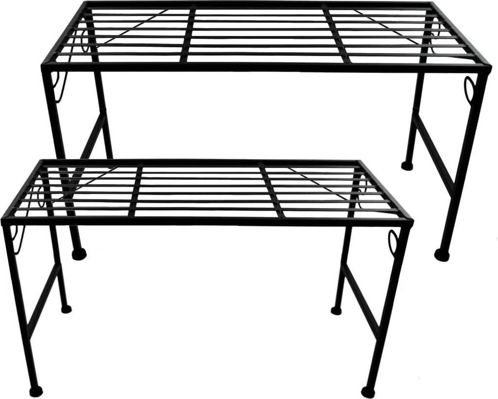 Metallene Blumenleiter XL - 2-teilig Klappbar für Innen und Außen - Pflanzenständer für Balkon, Terrasse und Garten