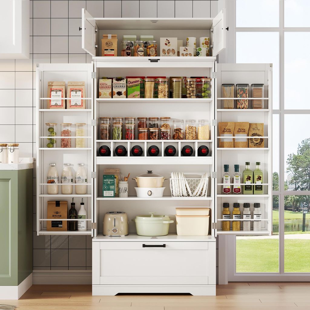 Merax Buffetschrank 182 cm mit 7 Weinflaschenfächer und