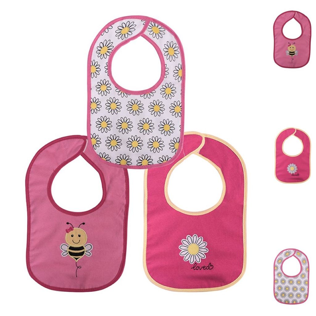 Baby Care Babyltzchen 3er Set Selbstverschluss einlagig, wasserdicht, Baumwolle pink
