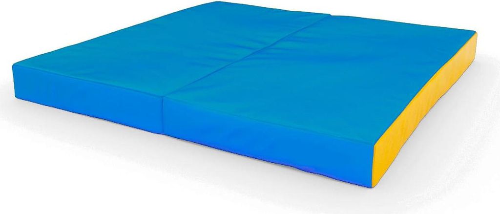 Tapis de gymnastique en 2 parties 100x100x10 bleu et jaune Image du produit 