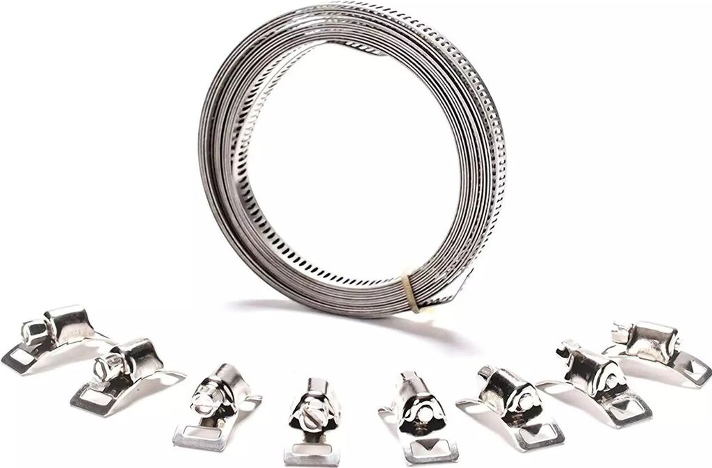 Schlauchschelle Endlos Spannbänder Edelstahl W2 9mm 30 Meter mit 6 Schlösser