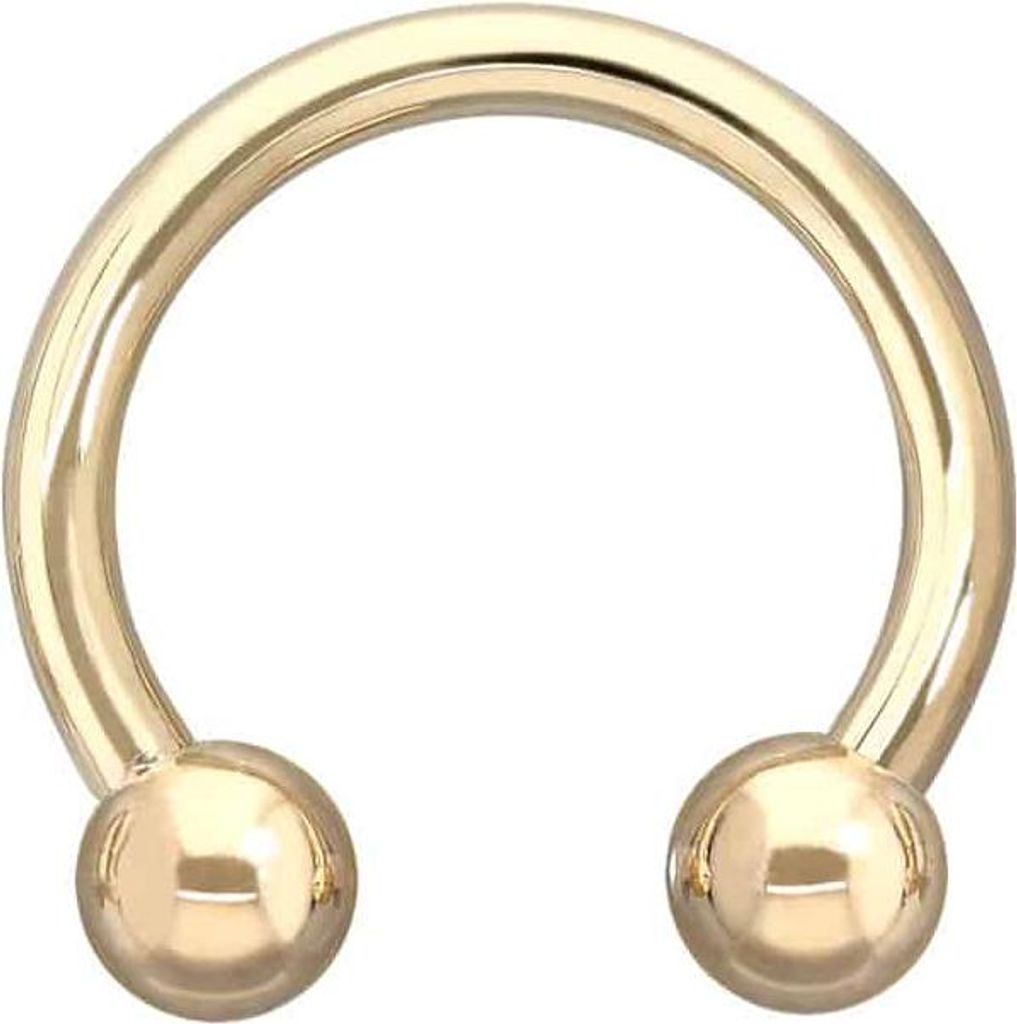 Ohrpiercing, Nasenpiercing, Septum Piercing 14/18 Karat Gold Hufeisenring 18 Karat | Gold Innendurchmesser: 8mm | Stabstärke: 1,2mm