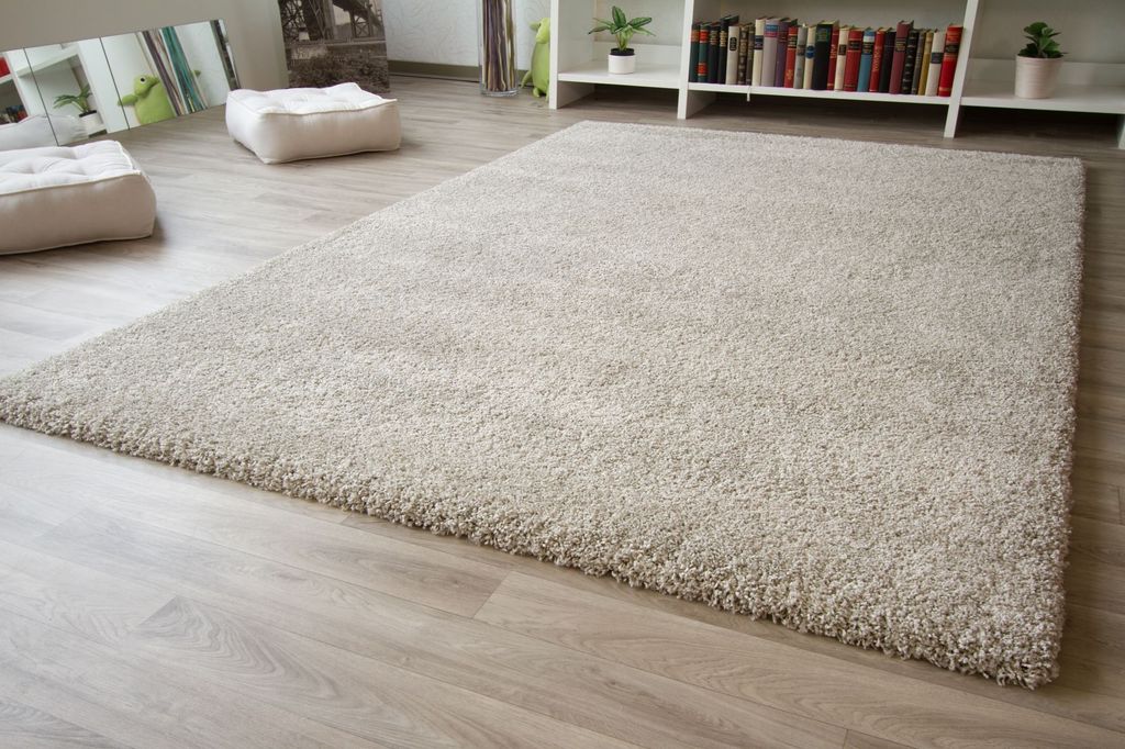 Shaggy Hochflor Teppich Chamonix Langflor in Silber, Größe: 240x330 cm