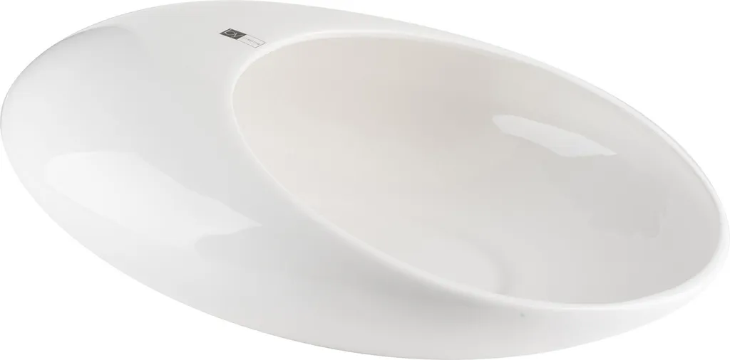 Grande coupe décorative blanche Bean L 44cm - Centre de table design