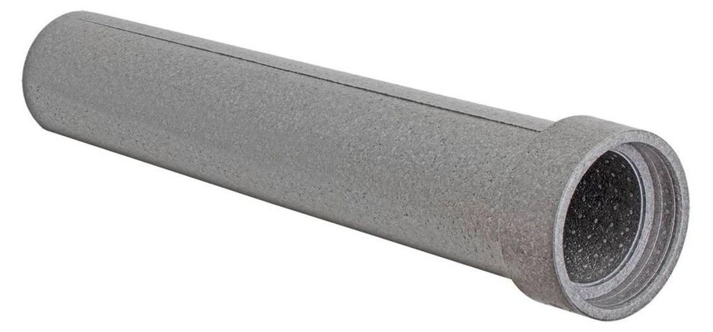A single, gray, cylindrical foam pipe is shown against a white background.