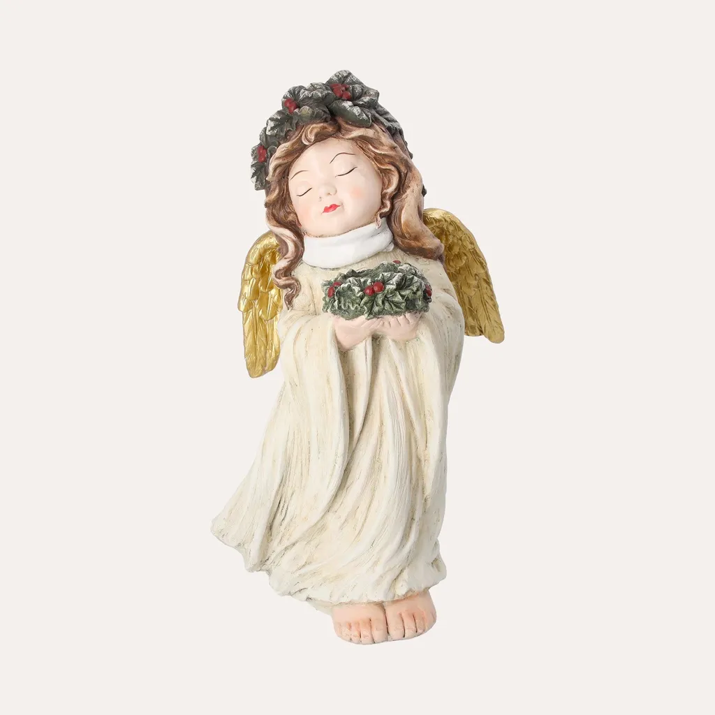 Bougeoir en Résine Robuste Angelo - Déco Noël Intérieur et Extérieur
