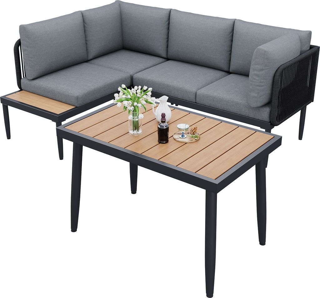 MERAX Gartenlounge-Set 3-tlg aus verzinktem Stahl und Produktbild 