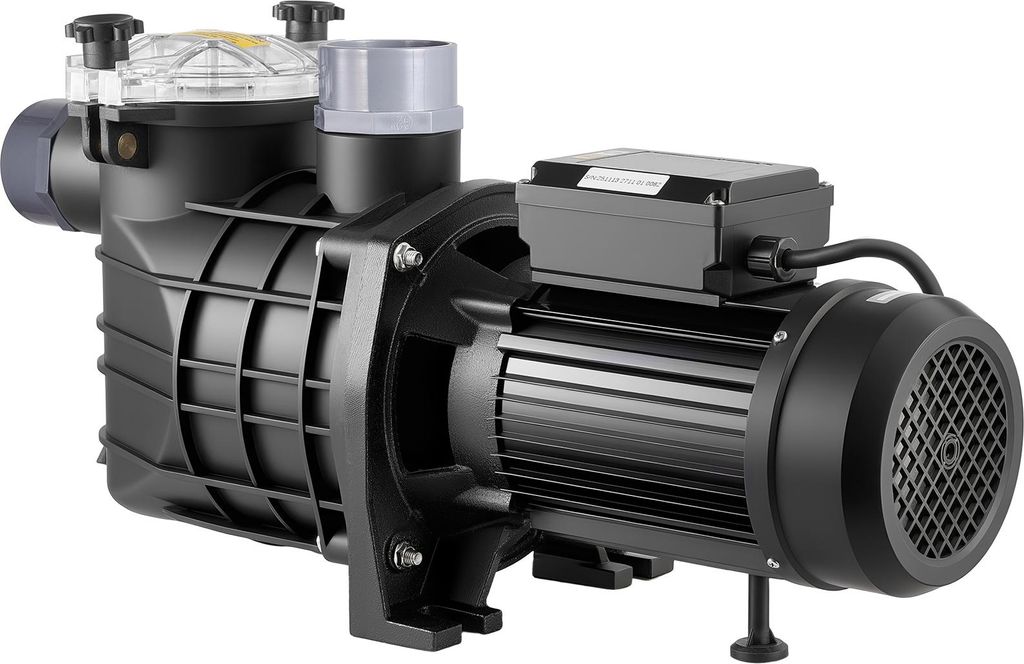 SucceBuy Schwimmbadpumpe 3 kW, Poolpumpe mit 35.000 L/H max. Durchfluss, Einstufige Pumpe 2860 U/min, 19 m max. Förderhöhe, ausgestattet mit 24-S...