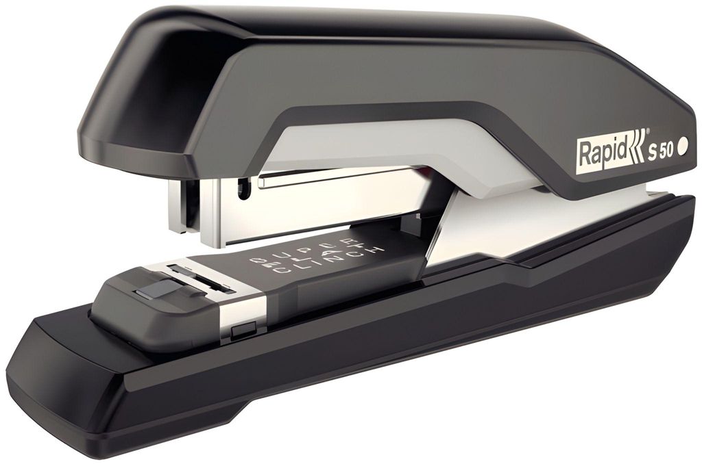 Rapid S50, 50 Blätter, Schwarz, Flacher Clinch, Kunststoff, Produktbild 