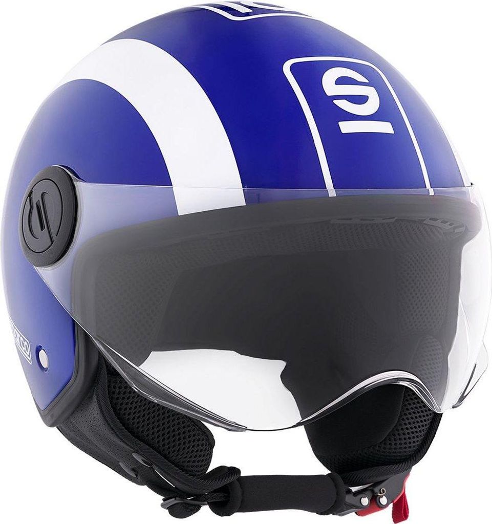 Sparco Demi-Jet Motorradhelm Blau und Weiß mit ABS-Schale Größe S