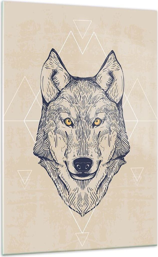 Bilder auf glas - Einteilig - Husky Hund Portrait Plakat - 70x100cm - Glasbilder - Wandbilder - Bilder - Wanddekoration aus Glas - Glas Bilder - Wa...