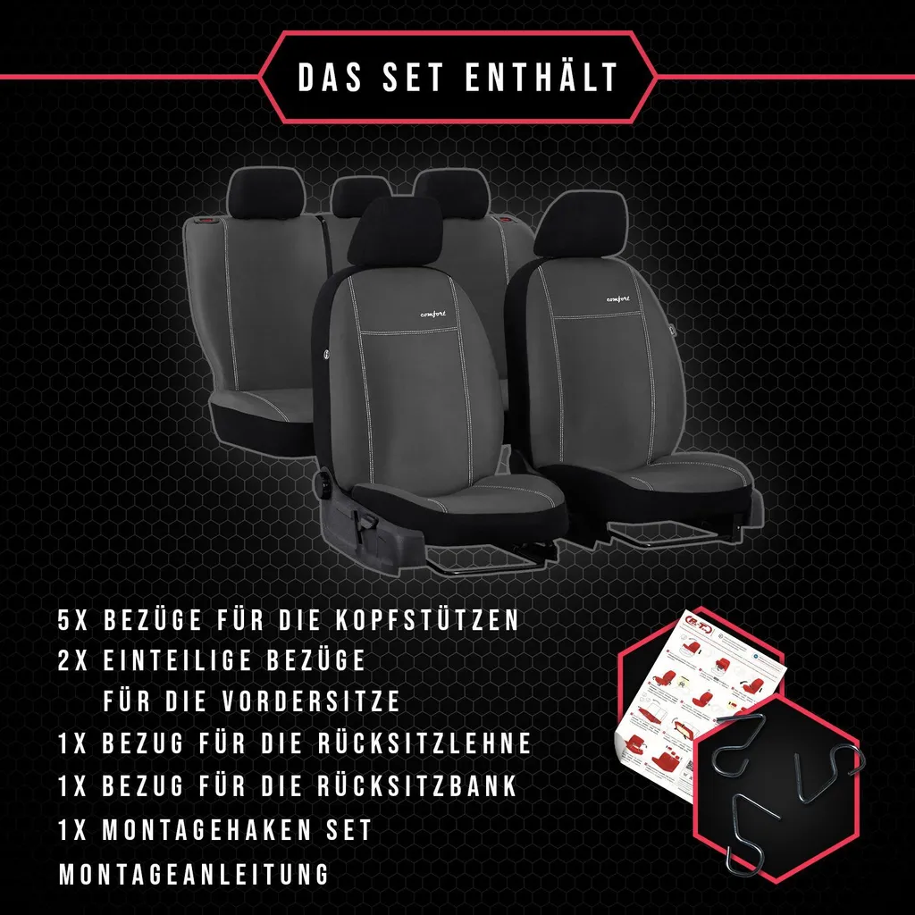 Set Coprisedili Universali Grigio per Mitsubishi L-200 | Alta Resistenza - 9