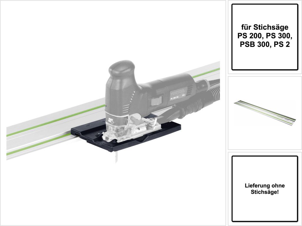 Festool FS-PS/PSB 300 Führungsanschlag ( 490031 ) + Führungsschiene 1400 mm ( 491498 ) für Stichsäge PS 200, PS 300, PSB 300, PS 2