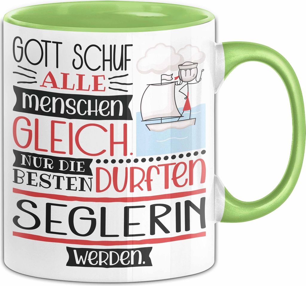 Seglerin Geschenk Becher Tasse Gott Schuf Alle Menschen Produktbild 