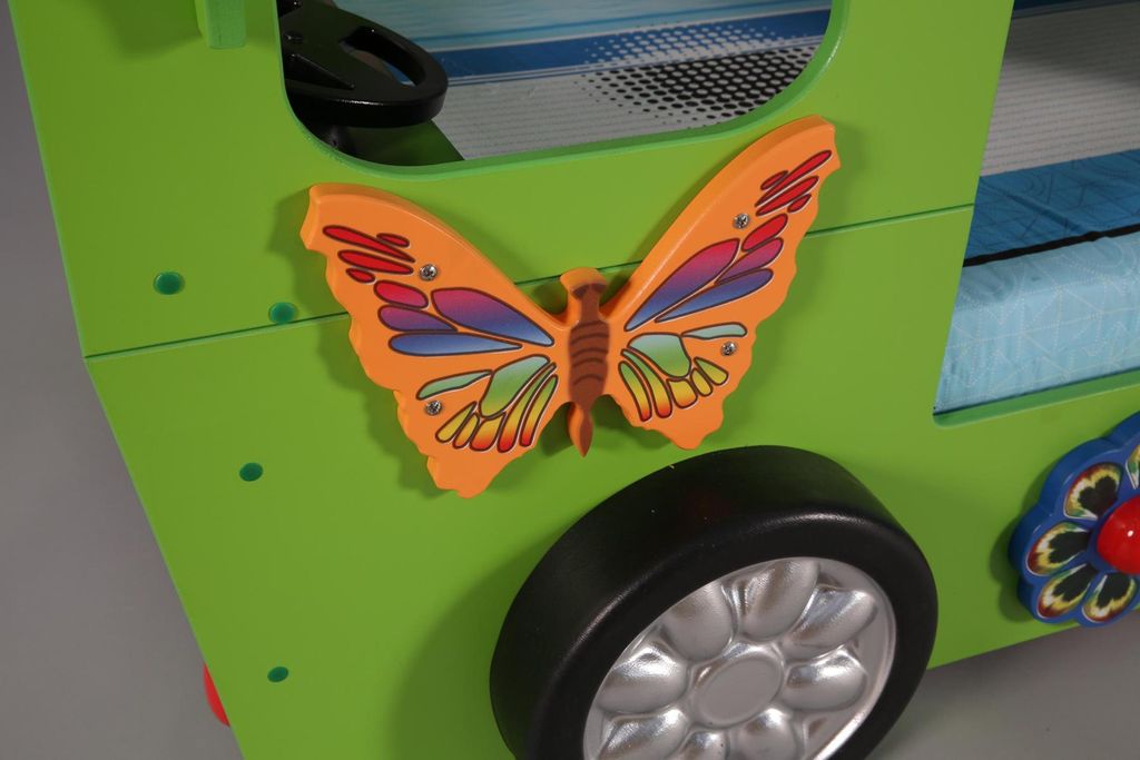 Grünes Kinder Doppelstock Bett Bus Design Holz Kinderzimmer Möbel Stil