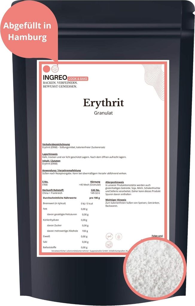 Erythritol Granulat (<40 Mesh) – 1kg