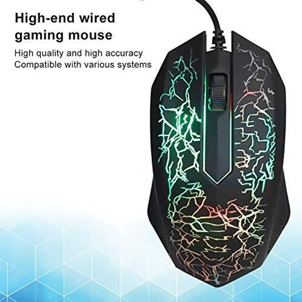 VBestLife Wired Gaming Maus -PC -Mäuse schwarzer optischer Computer professionell lol Buntes Backlight A30 (schwarz)