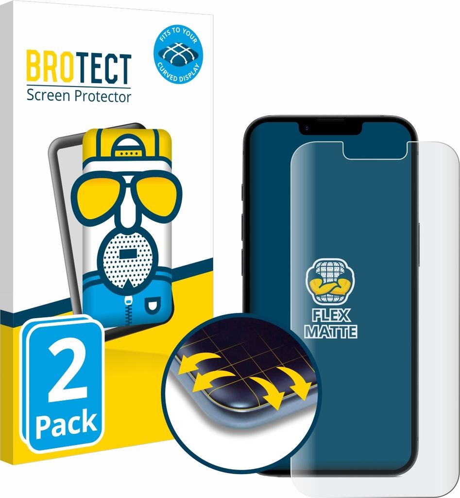 2x BROTECT Fullscreen Schutzfolie für Apple iPhone 16e / 17e Displayschutz Folie Fullcover Matt Entspiegelungsfolie
