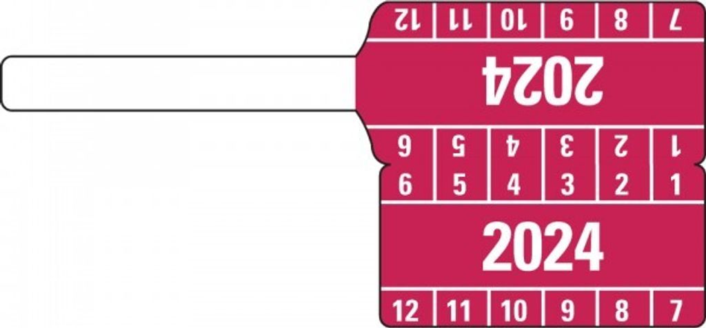 Dreifke Aufkleber I Kabelprüfplakette 2024, rot, Folie, selbstklebend, 65x30...