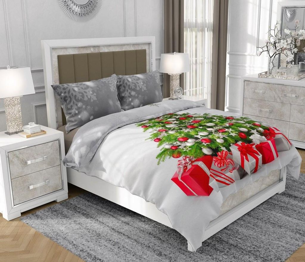 Bettwäsche 140x200 cm + 2x70x80 cm, 3-teilig, 100% Baumwolle, Satin, Reißverschluss, Rot - SOVIO | So.8009