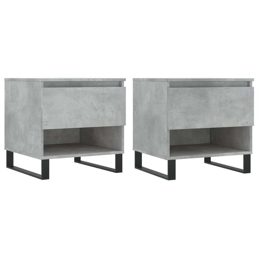 Tavolini Bassi 2 pz Effetto Cemento 50x50 | Arredo Salotto Minimal