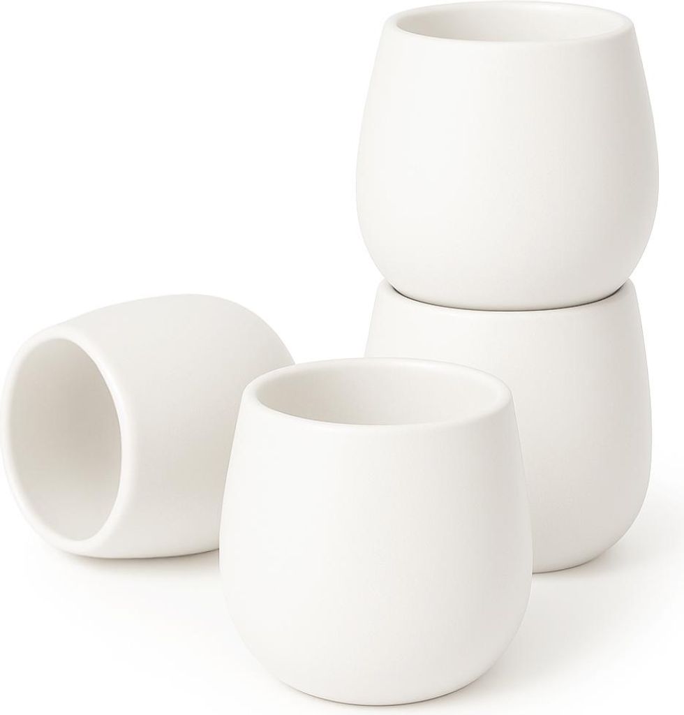 Japanisches Teebecher Set "Camellia White", modernes Design Produktbild 