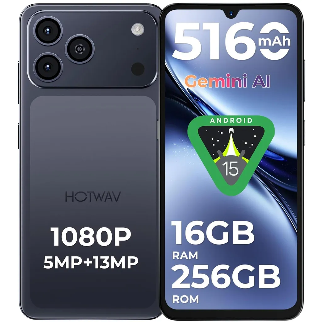 Smartphone HOTWAV A17 Pro MAX 16Go 256Go Android 15 4G Dual SIM Noir