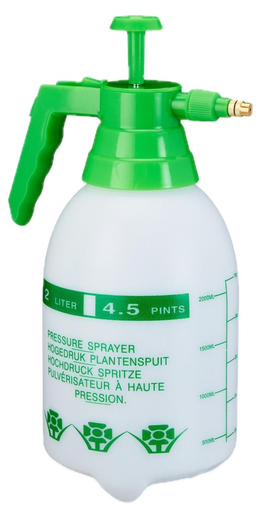 Relaxdays Pumpsprühflasche, einstellbare Messingdüse, Produktbild 