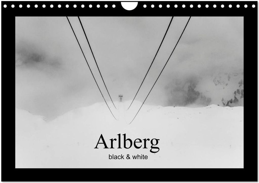 Arlberg black and white (Wandkalender 2026 DIN A4 quer), CALVENDO Monatskalender