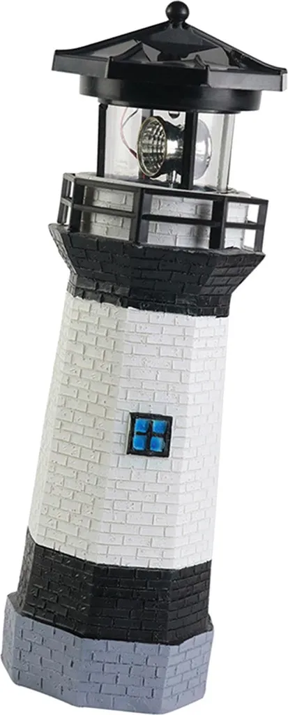 Phare solaire noir économie d'énergie - Balise lumineuse rotative LED