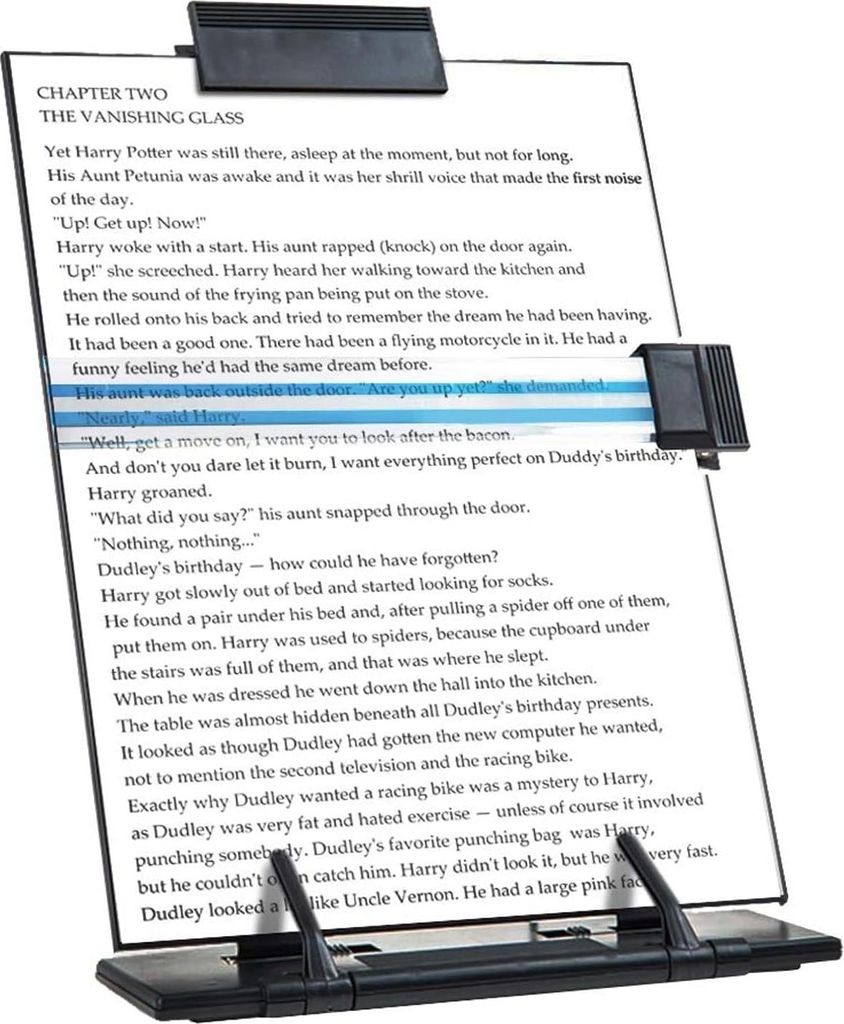 powerking Papierständer-Dokumentenhalter mit 7 einstellbaren Positionen, Papierhalter-Ständer für Schreibtisch beim Tippen zum Lesen von A4-Brie...