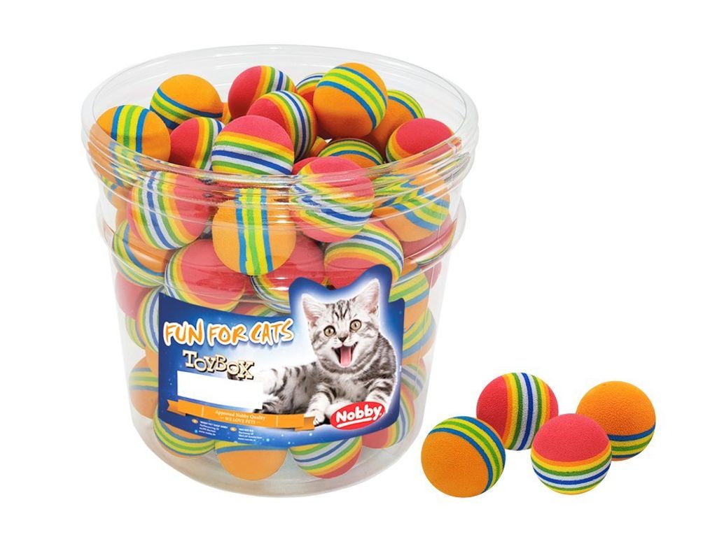 Nobby Gemischte Katzenspielzeugbox, 80er-Pack, Ø 3,5 cm