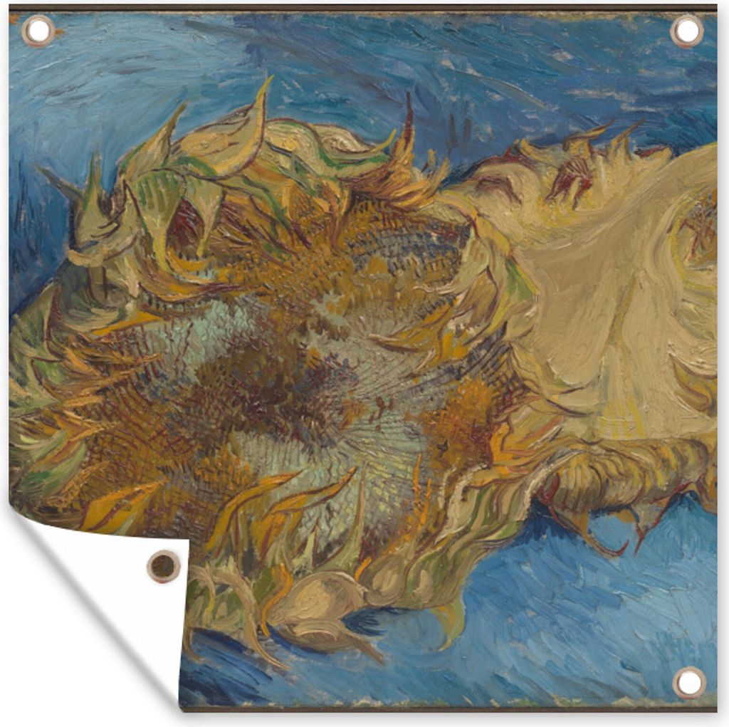 MuchoWow 100x100 cm Outdoor-Poster Gartendeko Sichtschutz Garten Poster für den Garten Sonnenblumen - Vincent van Gogh