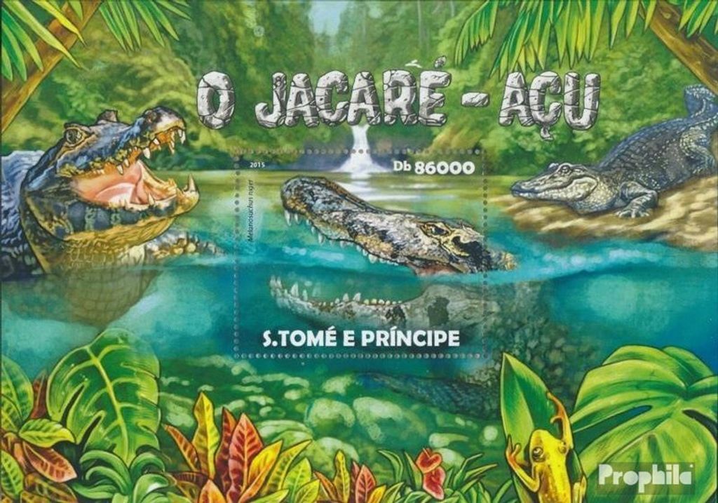 Briefmarken Sao Tome e Principe 2015 Mi Block 1079 (kompl. Ausgabe) postfrisch Schwarzer Kaiman