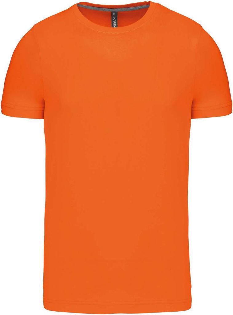 Kariban Herren T-Shirt Kurzarm Crew Neck Baumwolle Top Sommer Shirts, Größe:4XL, Farbe:Orange