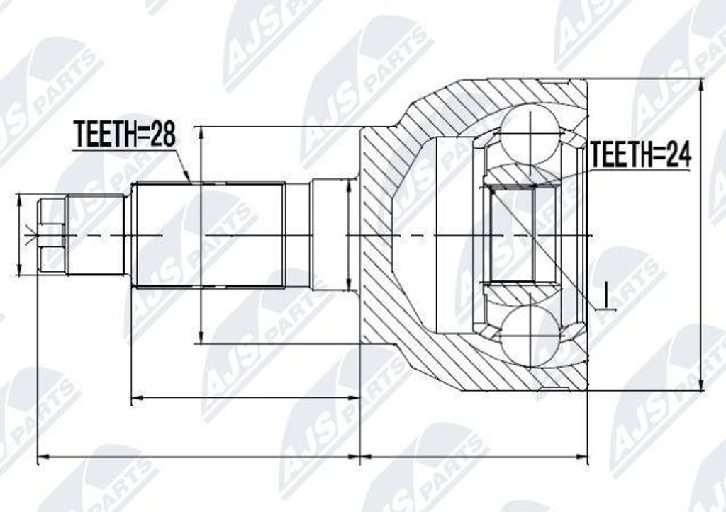 NTY NPZ-MZ-046 Gelenksatz, Antriebswelle OE GG3025600A kompatibel mit 3, 5