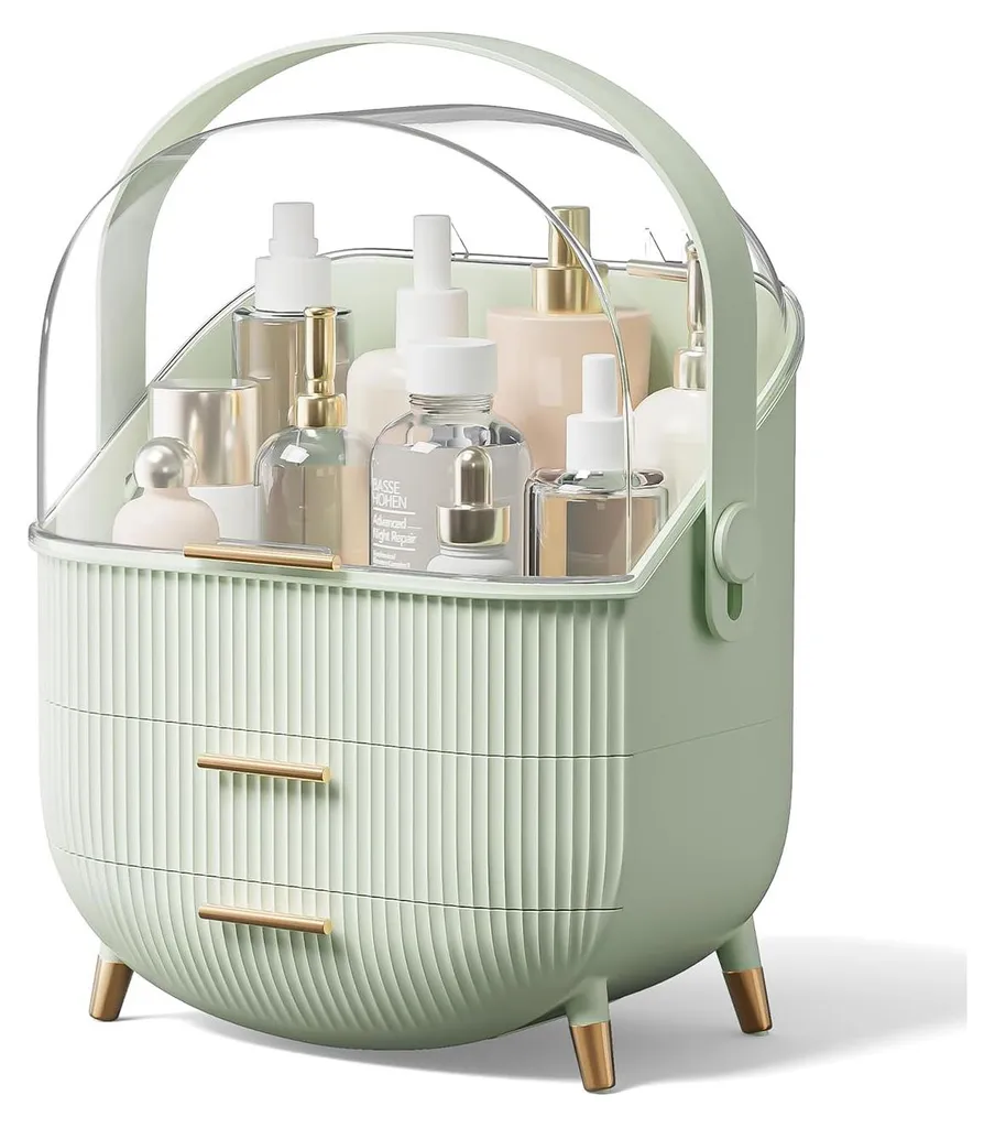 Rangement soins de la peau portable pour salle de bain et coiffeuse