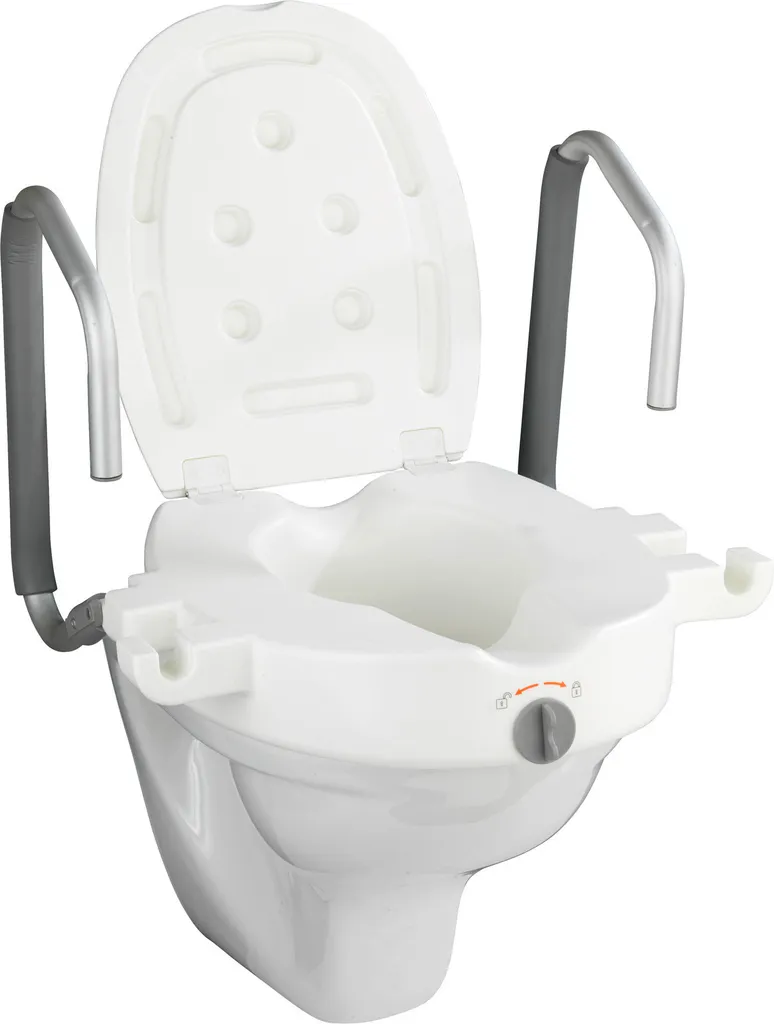 Siège de WC Ergonomique Surélevé avec Poignées Amovibles et Fixes