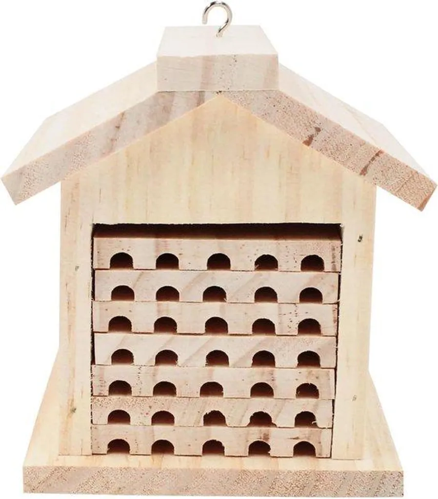 Hôtel pour abeilles en bois 20x22x22 cm - Protégez les pollinisateurs